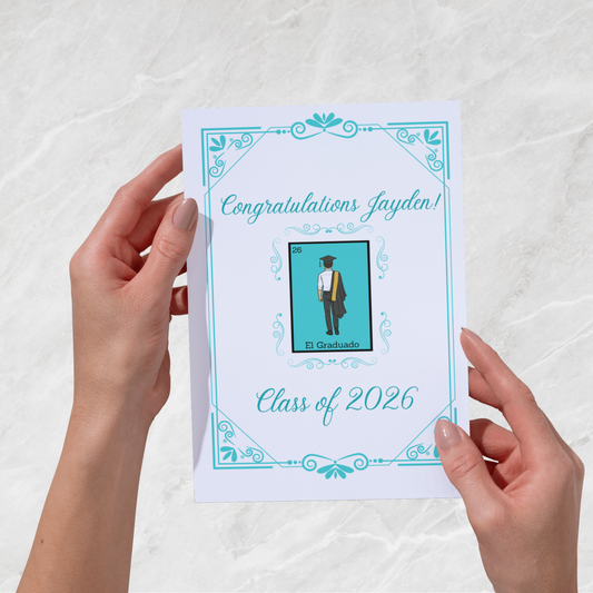 El Graduado Card – LoterĂa Graduation Card – Latino Grad Card – Mexican Inspired Card