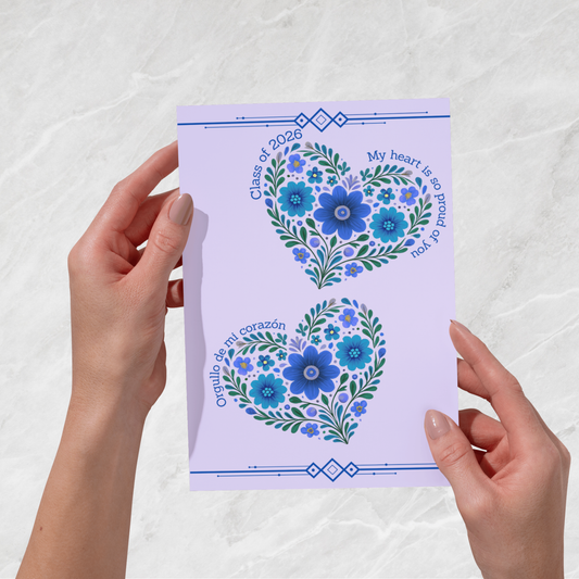 Bilingual Graduation Card – “My Heart is So Proud of You” – Hispanic Grad Card