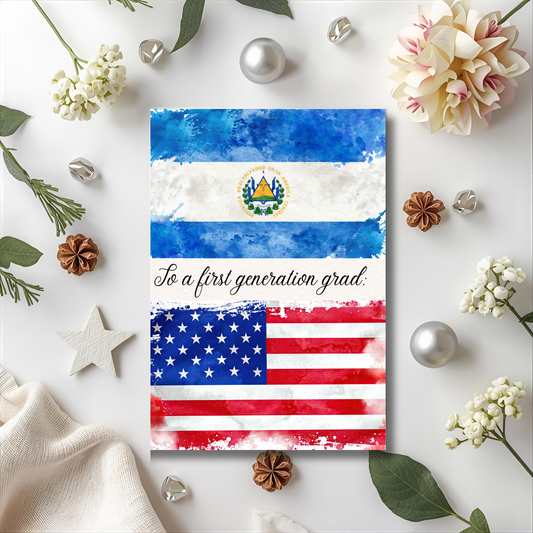 First Generation Graduation Card – Latino Flag Card – “To a First Generation Grad” – Cultural Grad Card